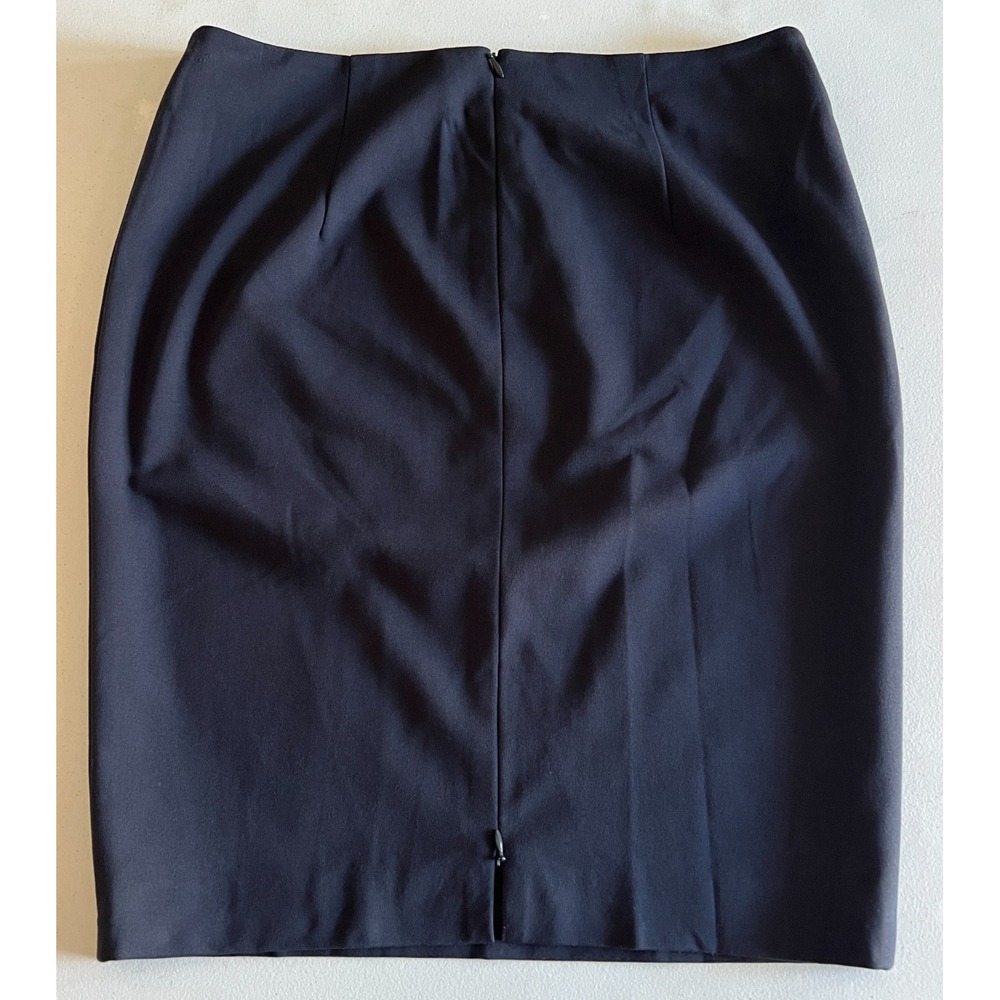 Akris Punto Women's Skirt Navy Blue Ponte‎ Knit Straight Career Business Size 10 - Picture 2 of 5